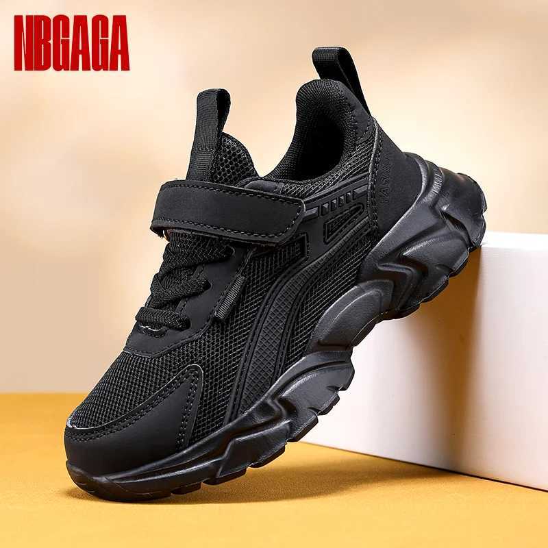 Boys Running Sneakers Lightweight Breathable Mesh Black Non-slip Comfortable School Shoes for Kids Everyday Walking Sports Z250723
