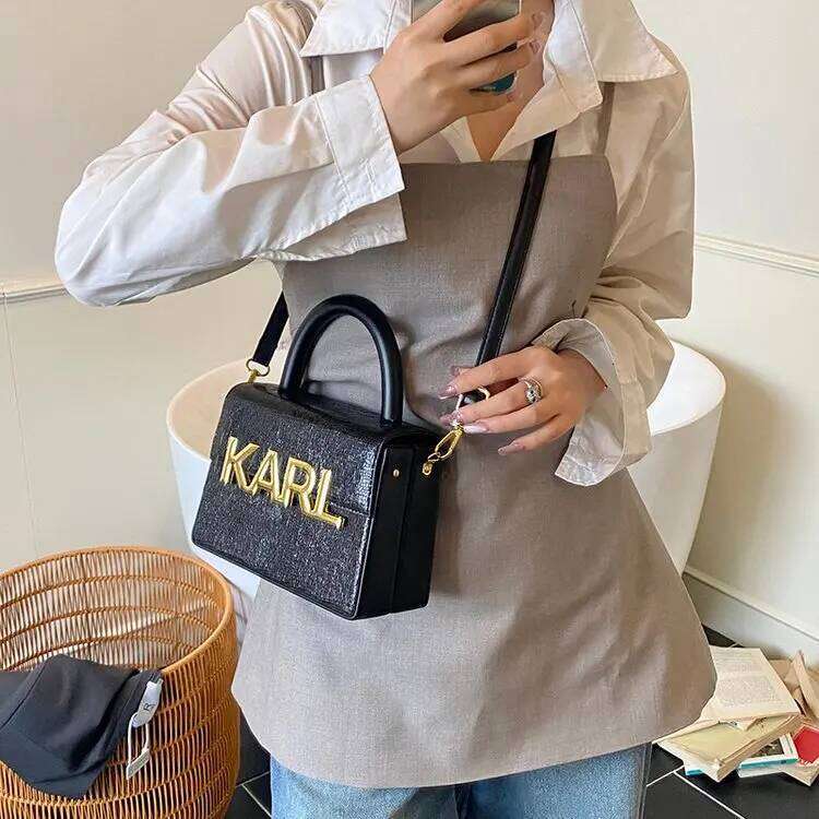 Crocodile-Emed Shoulder Bag- Soft Leather Square Messenger with Color-Block Design for Office/Date Night/Travel