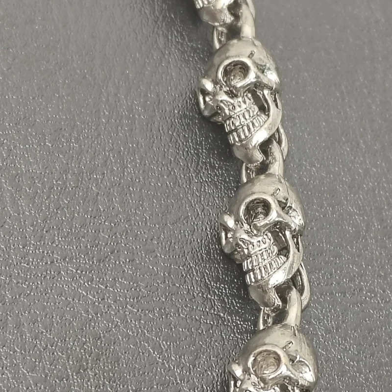 Male Skull Pants Chain Silvery Feather Metal Ones Waist Fashion luxurious y2k Jin Gangchu Key Chain Hip Hop Punk Accessories 250722