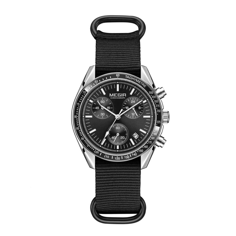 DHwatches MEGIR Men's Sports Watch - Nylon Strap, 30M Waterproof, Chronograph, Luminous, Quartz Wristwatch for Active Men