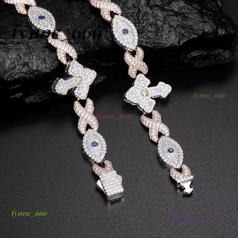 Unisex luxury Moissanite VVS1 Necklace Chain 925 Silver For Women Iced Out Chain Link Necklace Fine Hip Hop Jewelry