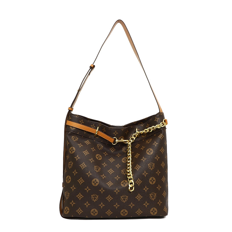 Light luxury large-capacity retro monogram handbag for women new style for autumn and winter with a stylish and high-end feel Single-shoulder