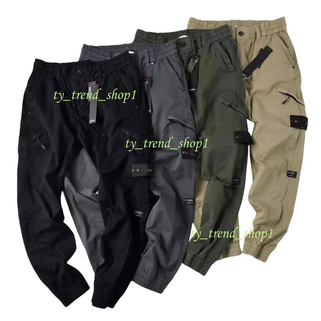 High Quality Badge Patches Mens Track Pant Fashion Letters Stone Designer Jogger Cargo Pants Zipper Fly Long Sports Trousers 4Homme Clothing Island a6