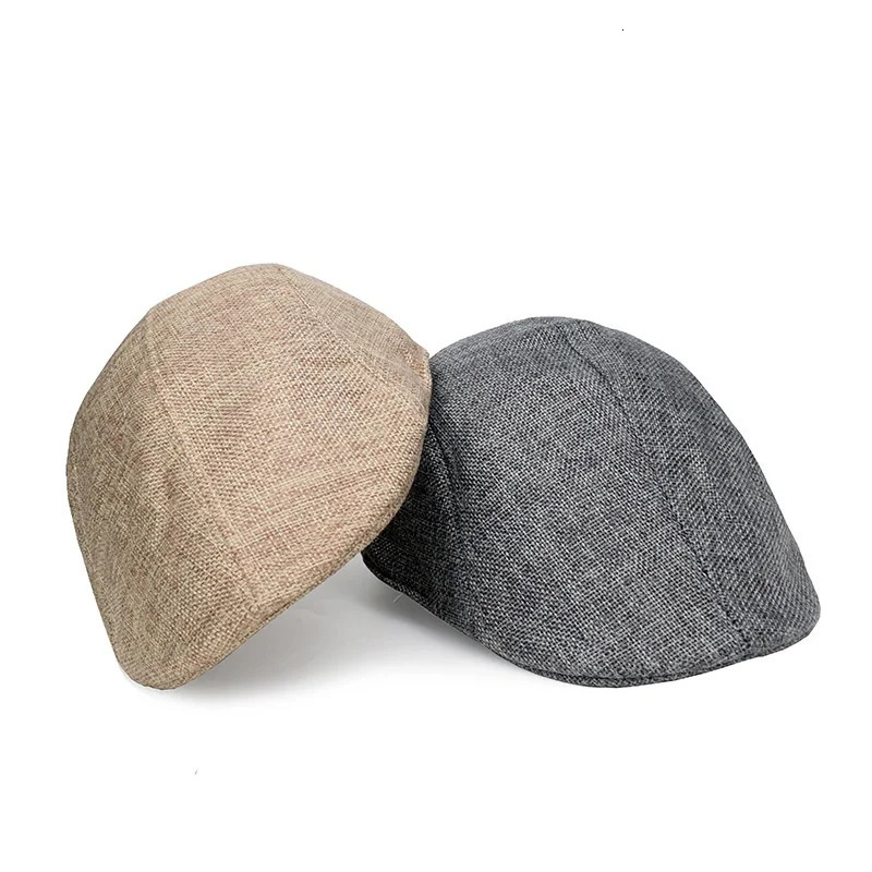 Cotton and Linen Solid Color Thin Beret Sports Hat Fashion Hat Breathable Hat sboy Hats Sun Hat 250723
