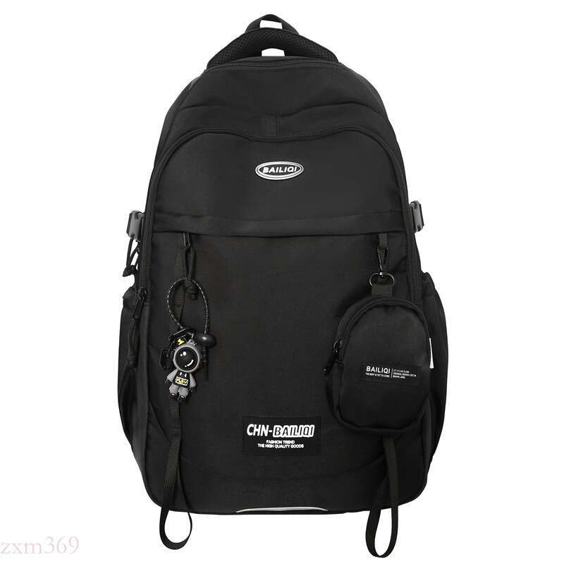 Korean Trendy Cool for Men Street Style Hip-Hop Graffiti Backpack Large Capacity Lightweight Nylon Student School Bag