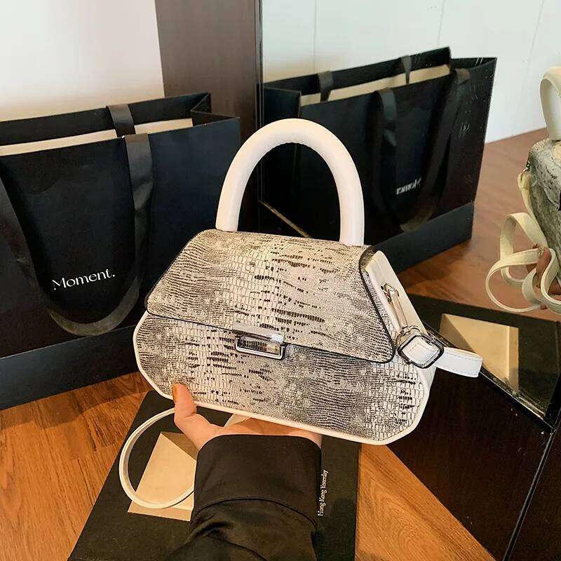 Light Shoulder Bag - Women's Textured Messenger Purse | Irregular Cut-Out Design & Instagram Aesthetic