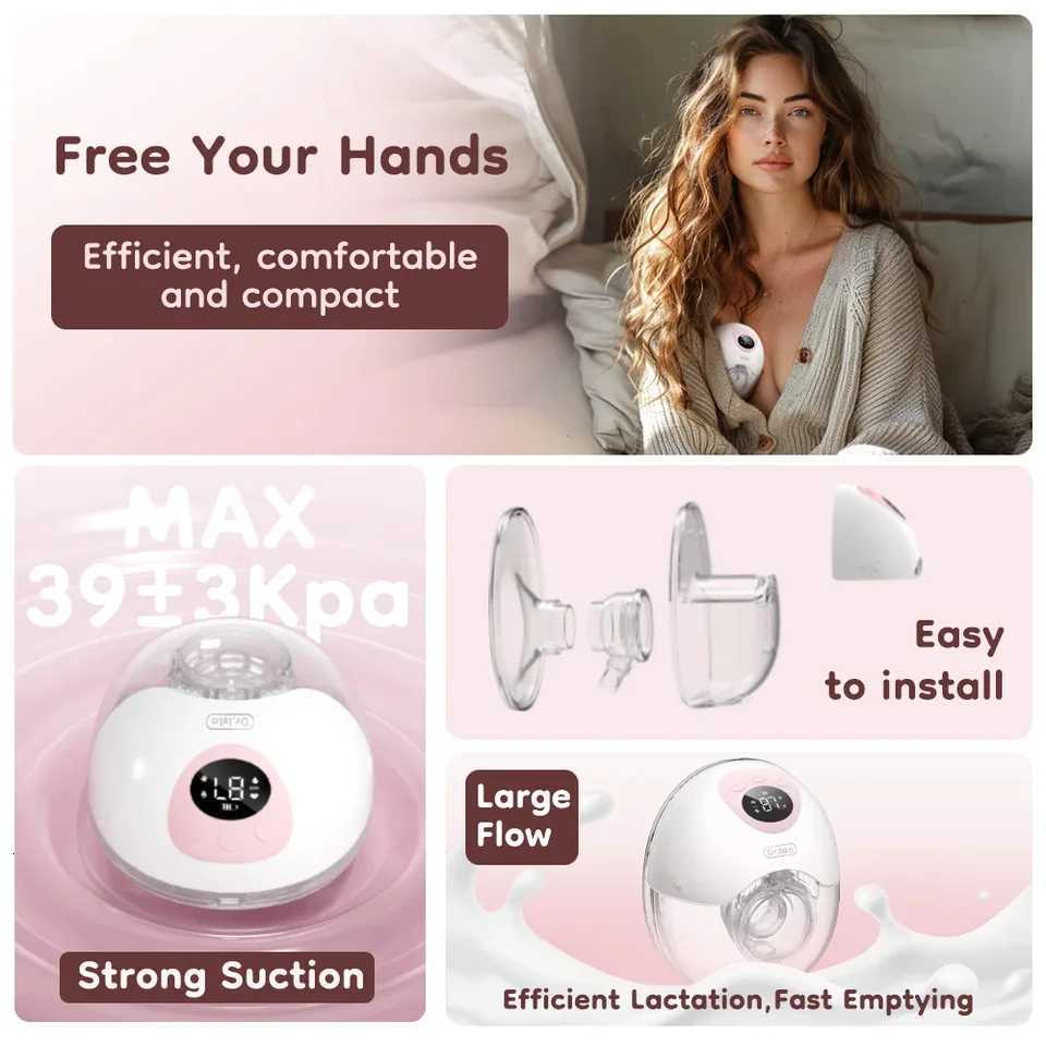 1PCS Wearable Electric Breast Pump Breast Pumps Milk Collector Comfort Milk Collector for Breastfeeding Gift Travel Bag X250724