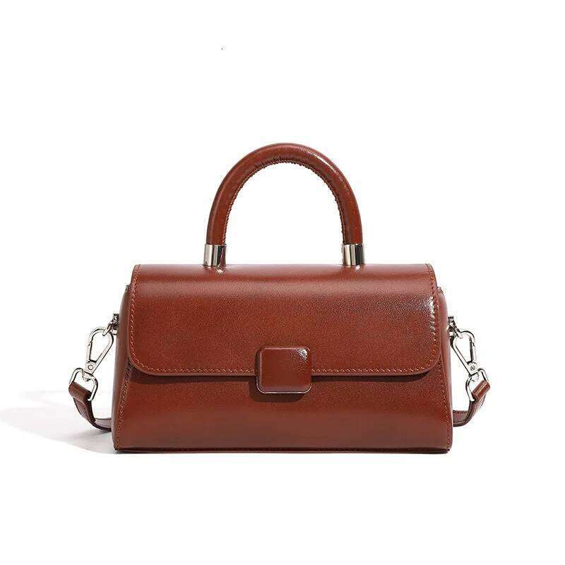 Genuine Leather Handbag For Women, 2025 Fashionable Versatile Bag, Light Niche High-End Single Shoulder Crossbody Bag