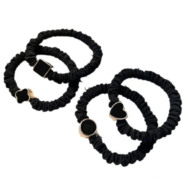 Luxury Designer Black Series Womens Ties High Elasticity Durable Floral Bowknot Hair Accessories - Versatile Korean for woman Style Free Ship