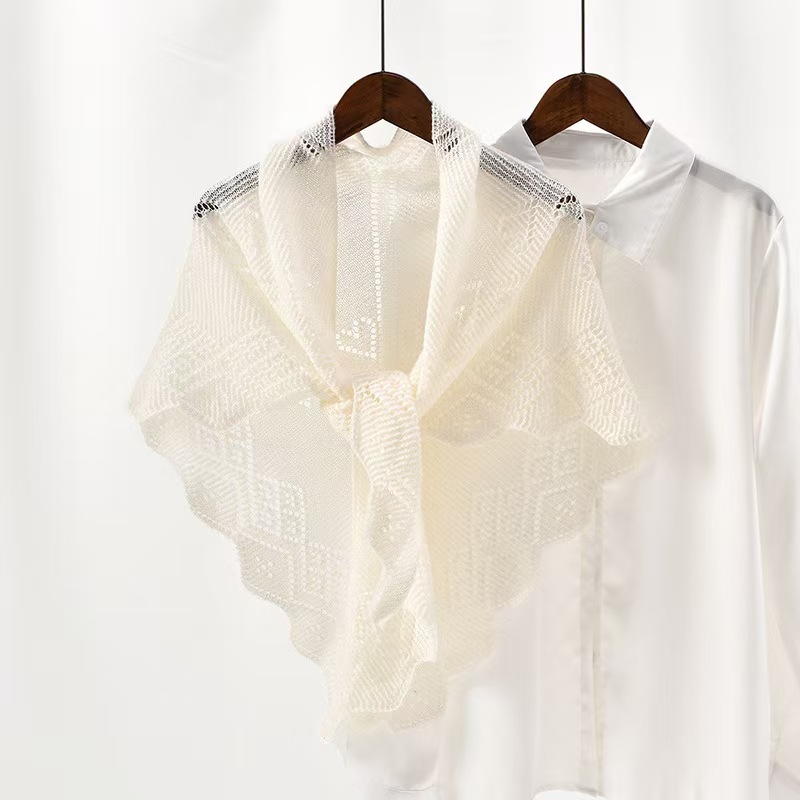 T1300 new spring and autumn fashion love knitted shawl outer wear ladies warm plaid hollow triangle scarf waistcoat scarf