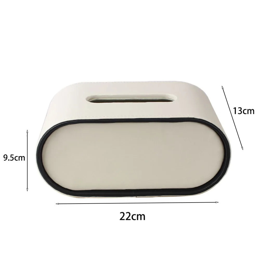 Light Luxury Ellipse Leather Tissue Box Multifunctional Paper Holder Printed Tissue Box 250724