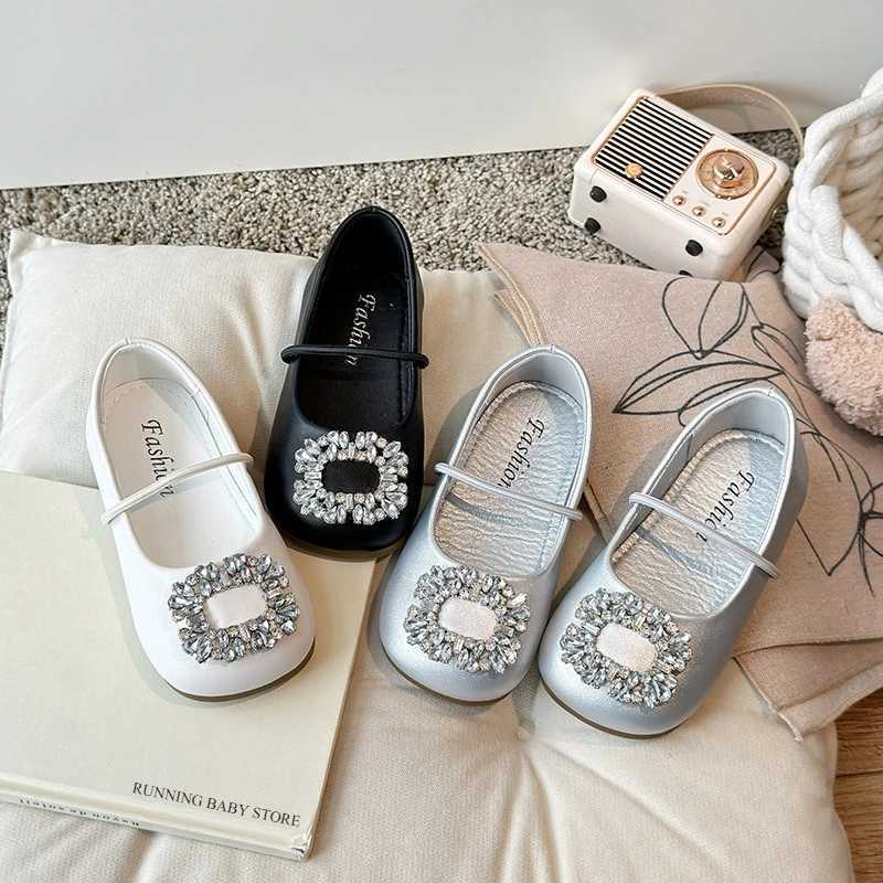 12 Square Sparkling Rhinestones Children Shoes Girls French Sle Princess Runway Shoes Shallow Kids School Student Footwear I04162 XJ250724