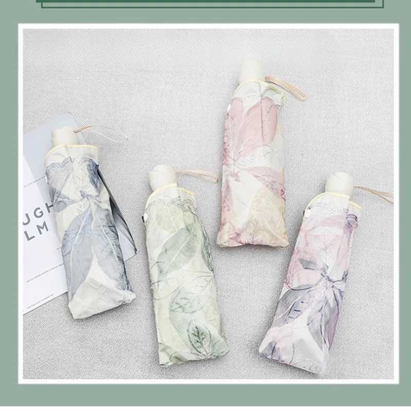 Fashion Double-layer Lace Floral Embroidery Folding Umbrella Summer Outdoor Mini Sunscreen UV Protection Foldable Sunny Umbrella R250724