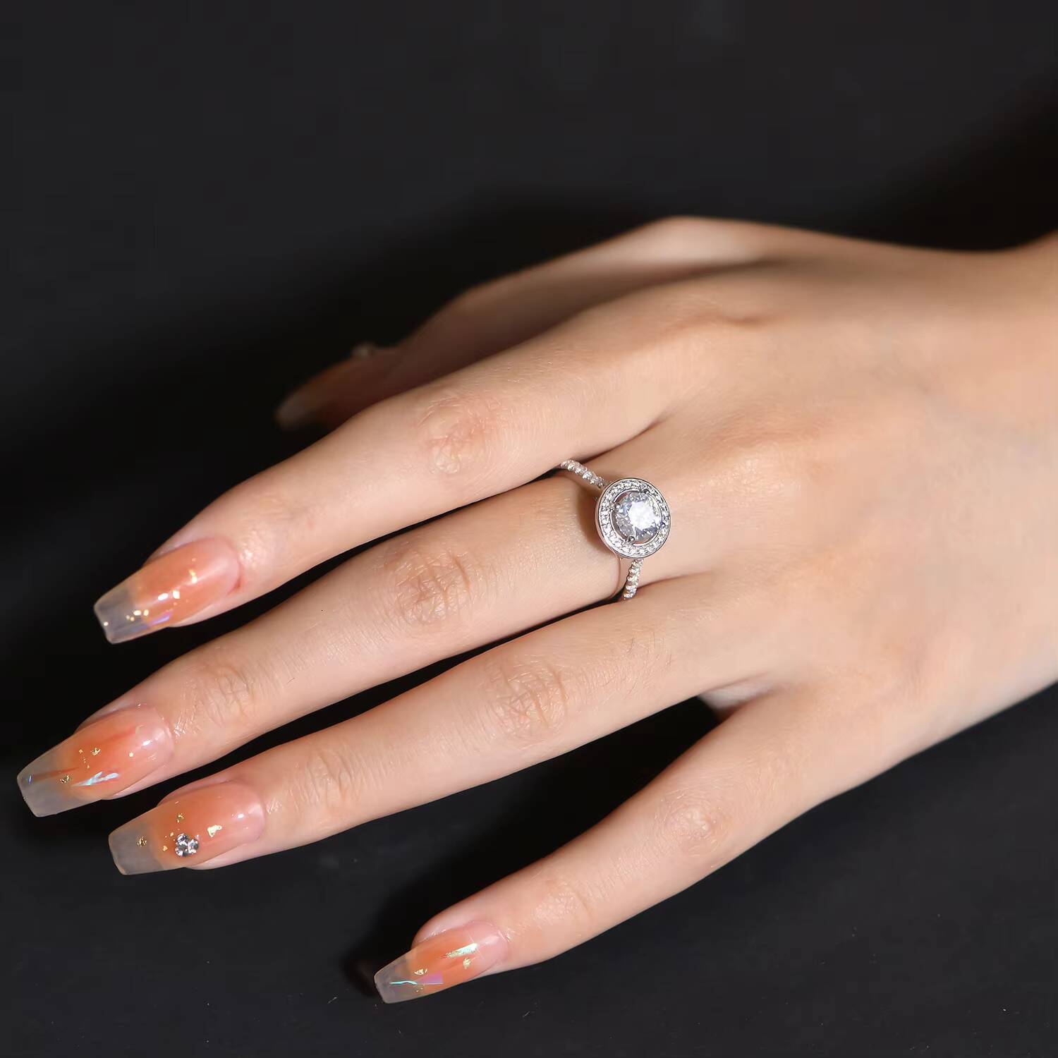 New Luxury Design Moissanite Jewelry Brilliant Round Shape 6.5MM Moissanite 925 Sterling Silver Rings