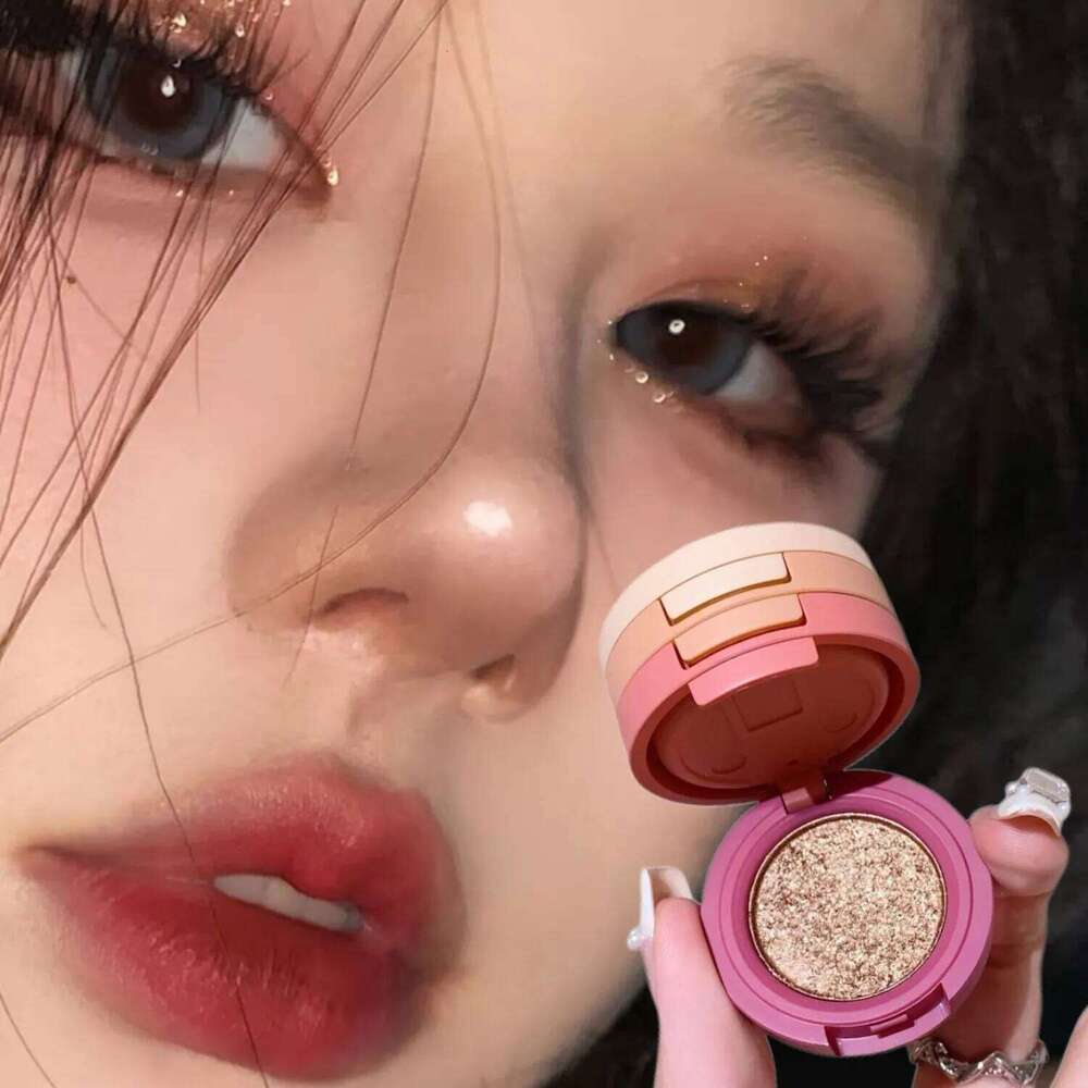 Three Layers Eyeshadow Palette 3 in 1 Glitter Shimmer Matte Eye Shadow Contouring Highlighter Blush Korean Makeup Women Cosmetic X250