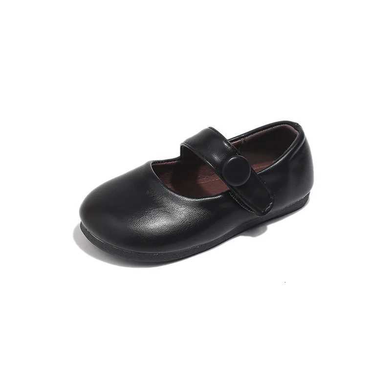 Girls Flats Soft Sole Comfort 2025 New Kids Pu Leather Shoes Non-slip Hook loop Children Princess Shoes Solid Color Versatile XJ250724