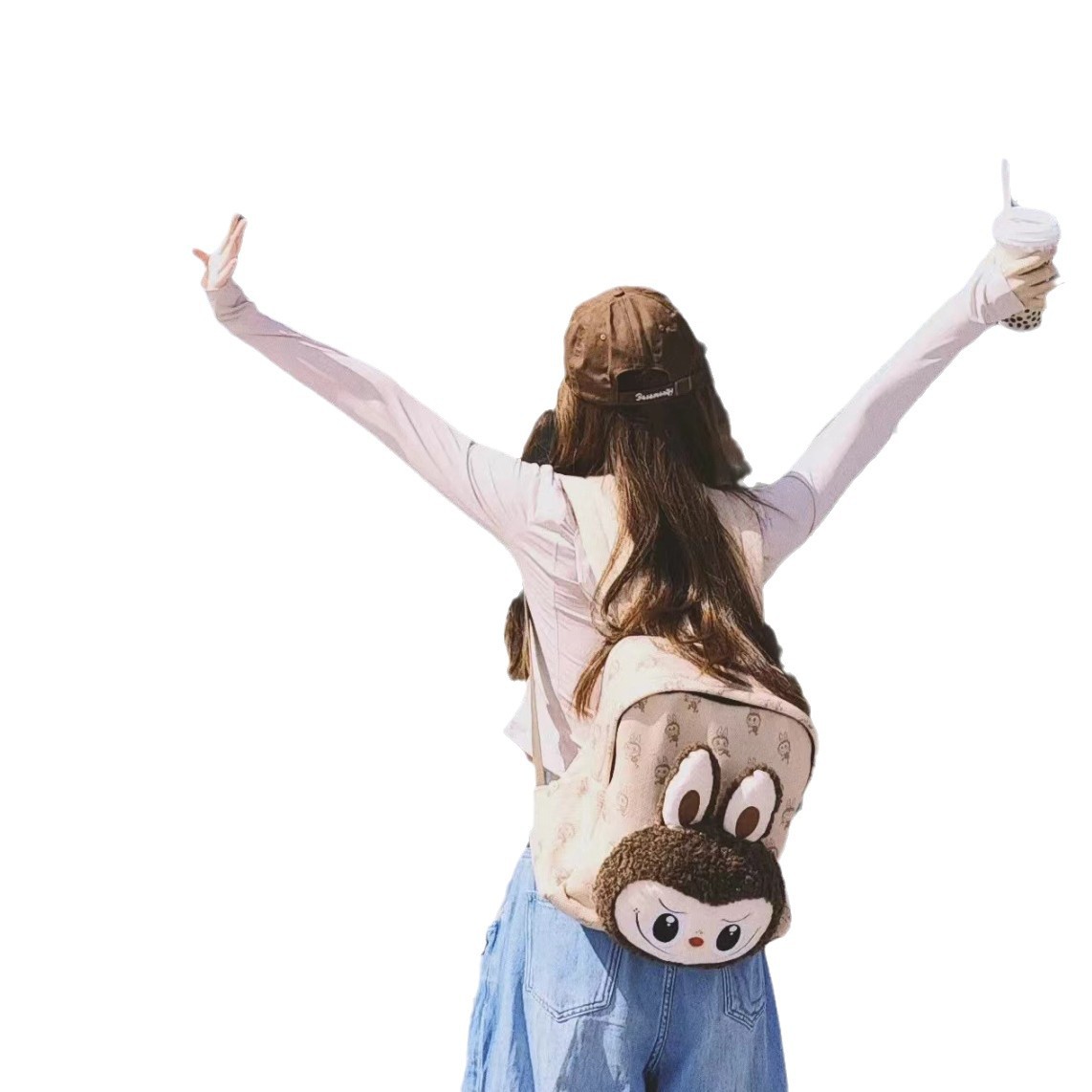 Cute L-Labubus Cartoon Teenage Backpack Gift Student Work Daypack For Men Women Laptop Computer Canvas Bags