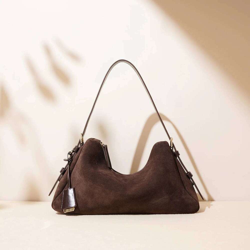Women's Bags Designer Simple Autumn Winter Colletion Grey Brown Roomy Bi Boston Tote Soft Matte Suede Cow Leather Women's Handba Shoulder