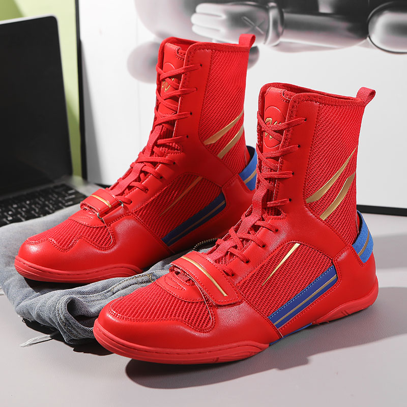 Boxing fighting shoes fitness boxing shoes men and women fighting training multifunctional breathable wear-resistant non-slip shock absorption