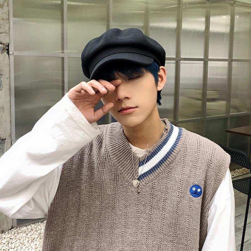 Beret Hat mens Korean Version Spring autumn Ins Octagonal Hat English Casual Outdoor sboy Cap Painter Cap Men 250723
