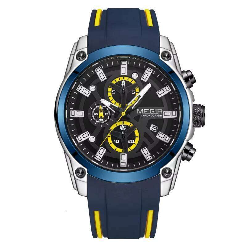 DHgargets MEGIR Men's Sports Watch - Chronograph, Luminous, 30M Waterproof, Silicone Strap, Quartz Wristwatch for Active Men