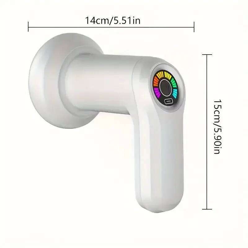 Portable Gun Multifunctional Massager with 5 Massage Heads USB Charging and Fat Pushing White Suitable Body