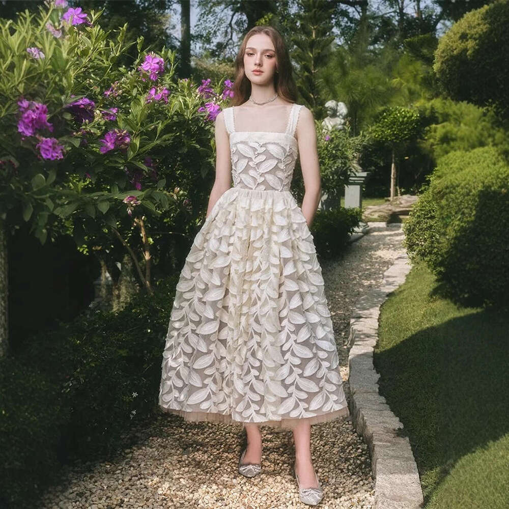 White Skirt Maxi Skirt Spring Summer Vietnam Trendy Brand Gentle Fairy Strap Leaf Puff Gown Dress Mixed Batch Long Skirt