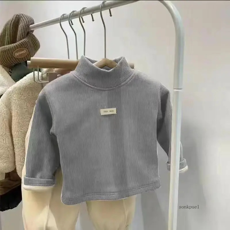 Childrens Autumn Winter Half High Neck Pullover Long Sleeve Bottom Shirt Kids Baby Boys Girls Clothing Tops 250724