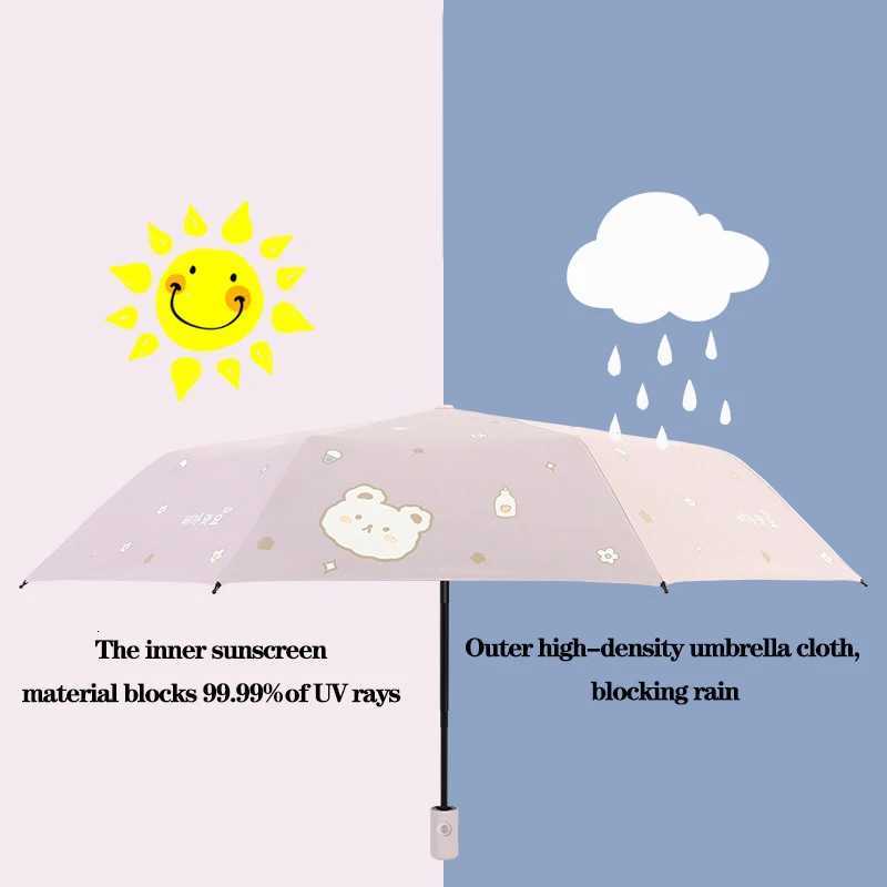 Windproof Folding Umbrella parasol umbrella Cute Little Bear Automatic Umbrella UV blocking and shading Portable for Travel Gift R250725