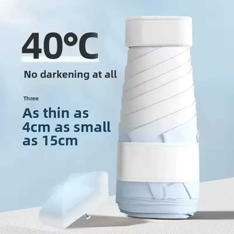 Mini Sunproof 6 Folding Umbrella Sunscreen UV Vinyl Small Sunny and Rainy Umbrella for Women Men Pocket Graduated Color Sunshade R250724