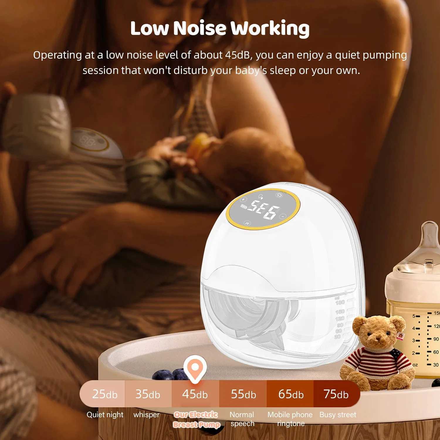 Smart Wearable Breast Pump Hands Electric Breast Pump for Breastfeeding Levels Low Noise Comfort Milk Collector X250724