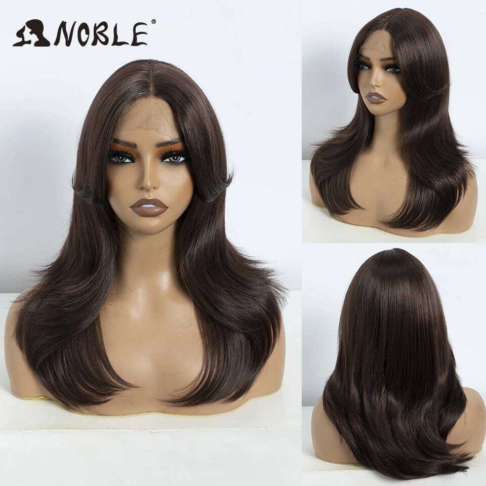 Noble Synthetic Front Ombre Straight Human Hair Cosplay Part Blonde Wigs For Women Synthetic Lace Wig