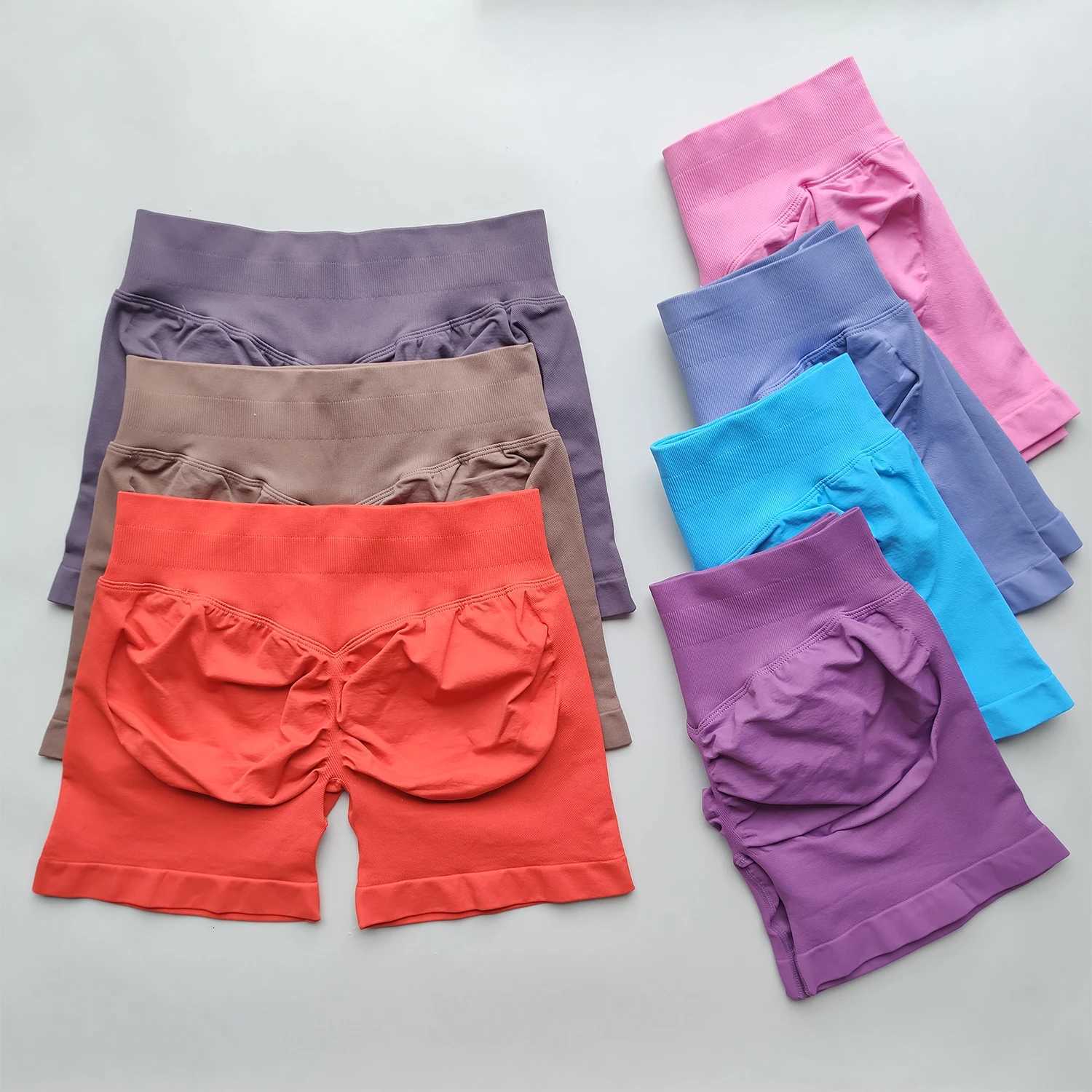 4.5 Womens Gym Shorts Scrunch Shorts Low Ribbed Band Workout Seamless Shorts Booty High Stretch Running Gym Sporty ShortsXJ250724