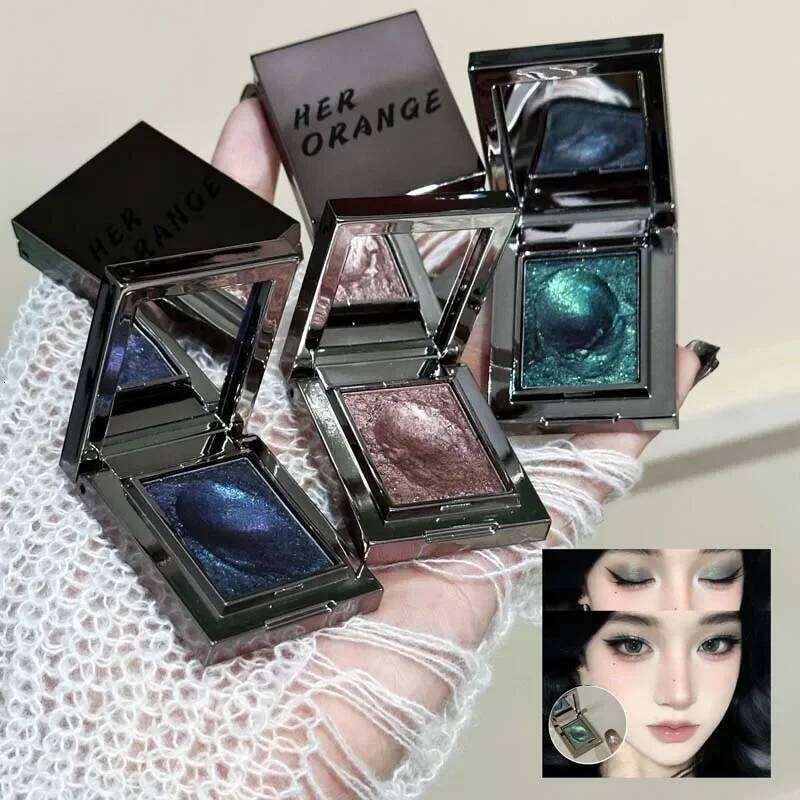 Punk Metallic Glitter Mashed Potato Shimmer Highlight Pressed Pigments Dark Smoky ple Pearlescent Eyeshadow Palette X250723 X250724