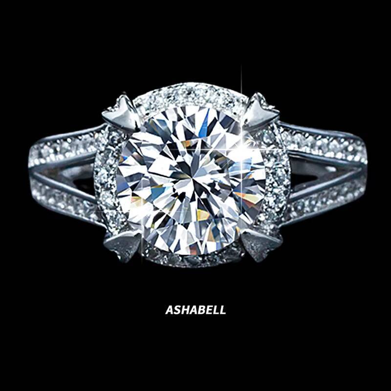 Luxury Design Quality Diamond 2CT Moissanite Wedding Ring Anniversary Ring Silver Plated Flower 18k Women Engagement
