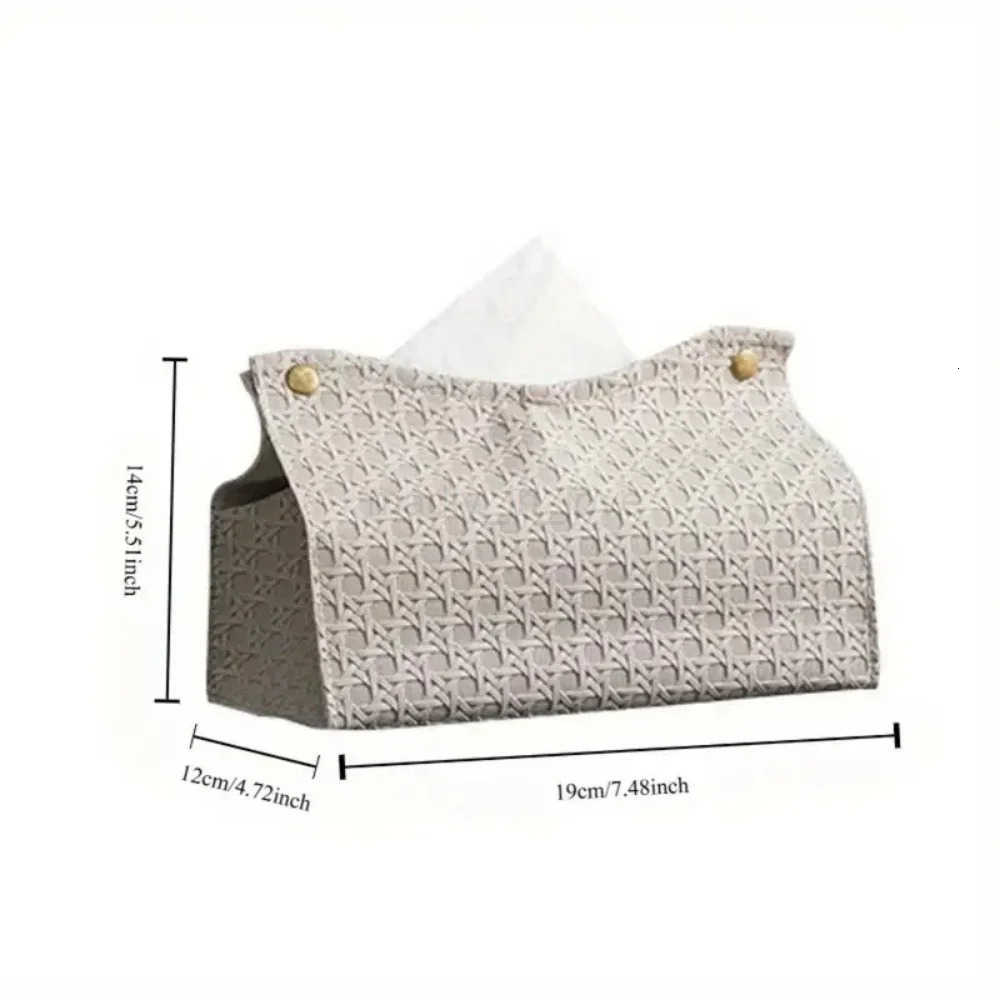 PU leather tissue box decorative napkin holder with buttons suitable for living rooms bedrooms and bathrooms. M250724