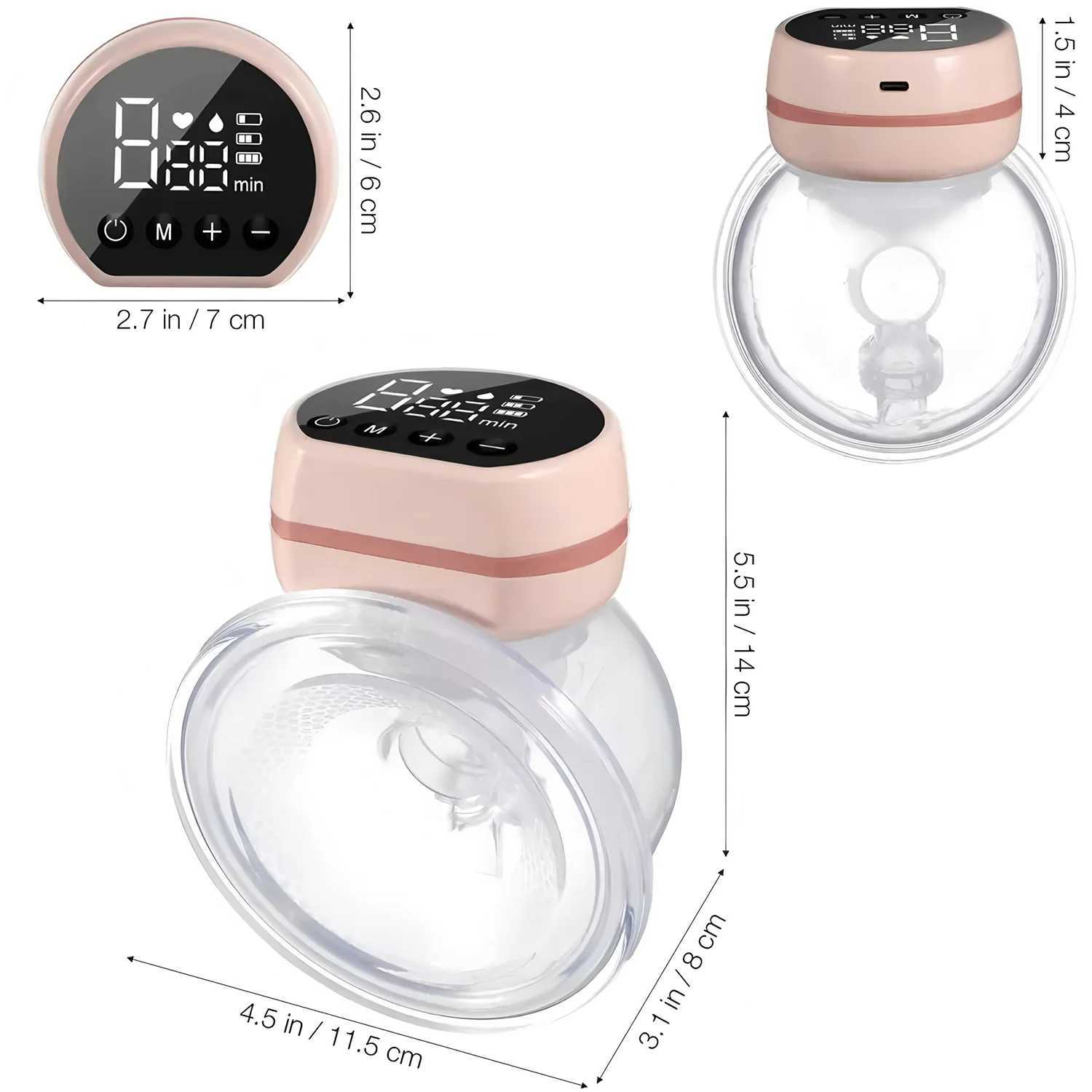 Wearable Electric Breast Pump - Painless Fully Automatic Hands-Free Milk Collector Comfortable Breastfeeding Assistant X2507241