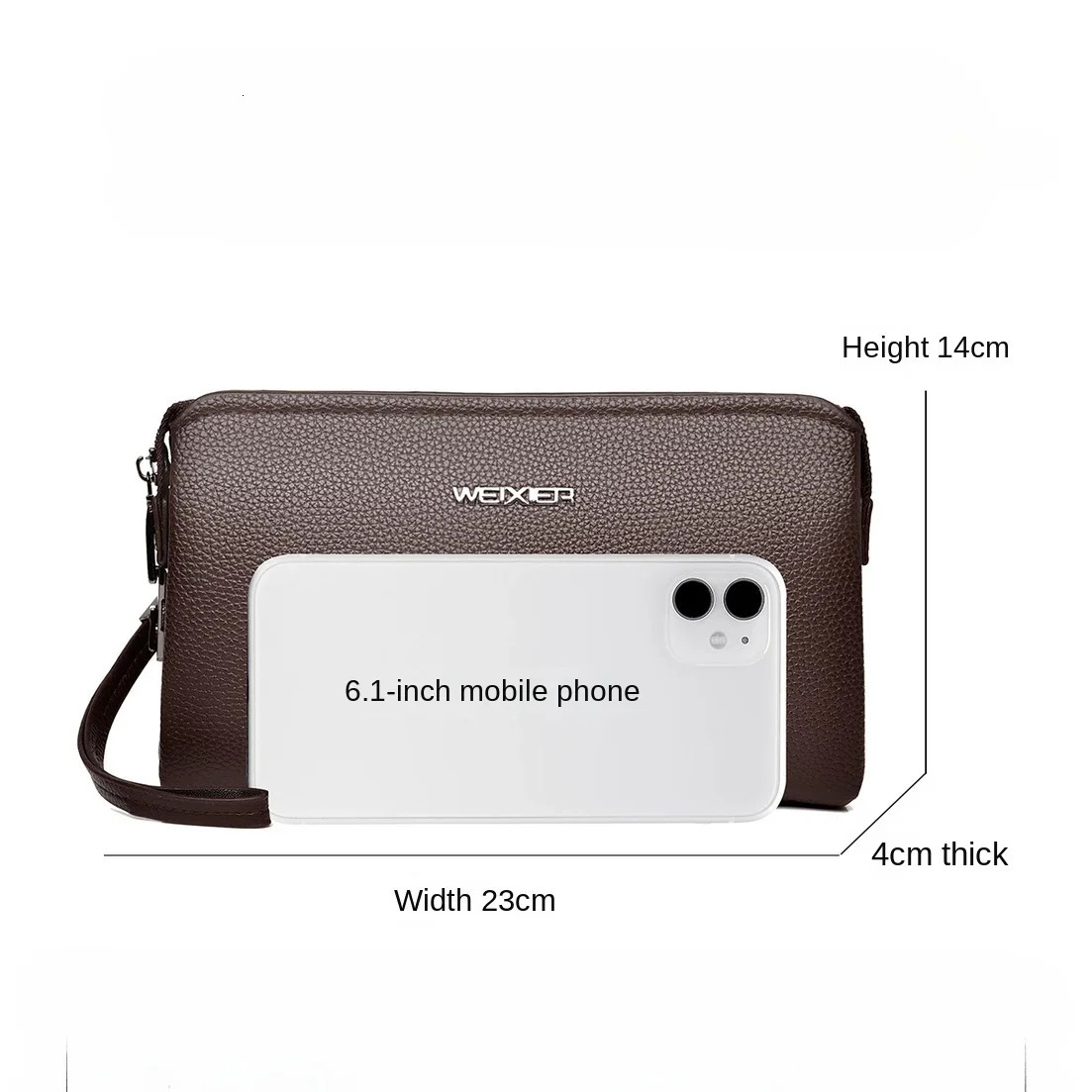 Mens Handheld Bag High end PU Leather Long Wallet Large Capacity Multi Card Slot Wrist Bag Password Anti theft Phone Bag 250723