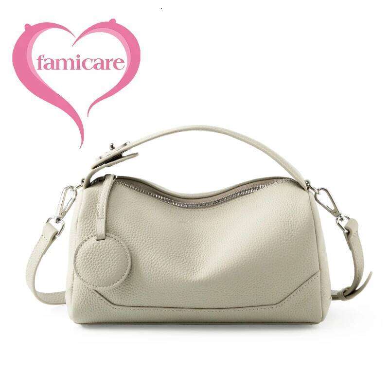Luxury designer niche new shoulder vegetable tanned cowhide handbag Boston style women's armpit bag