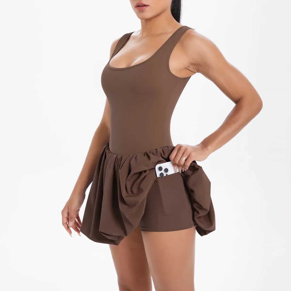 Tennis Skirt Sports Fitness Nude Breathable Anti-Light Golf Badminton Running Casual Workout Clothing Gym Yoga Suit for Women XJ250724