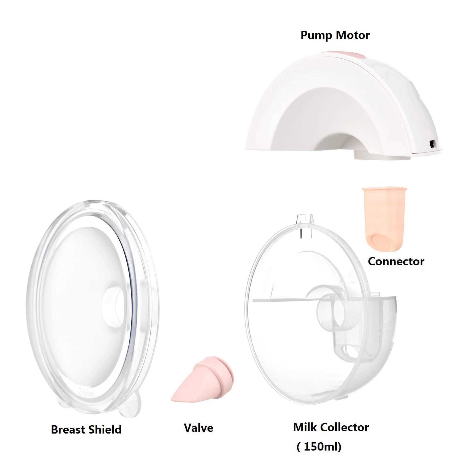 2024 Wearable Breast Pump Hands Free Electric Portable Wearable Breast Pumps BPA-free Breastfeeding Milk Collector X2507241
