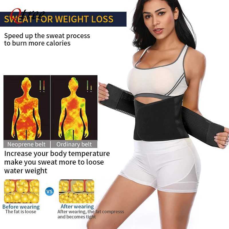 Qtree Women Binders and Shapers Body Shapewear Female Tummy Control Strap Waist Cincher Sauna Sweat Belt Sheath Corset W250724