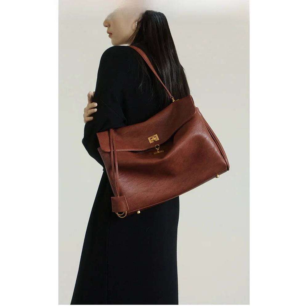 Losea Large Capaci Commuter Single Oulder Handbag Women's 2025 New Red Wedding Bag Faionable Versatile Casual PU Le...