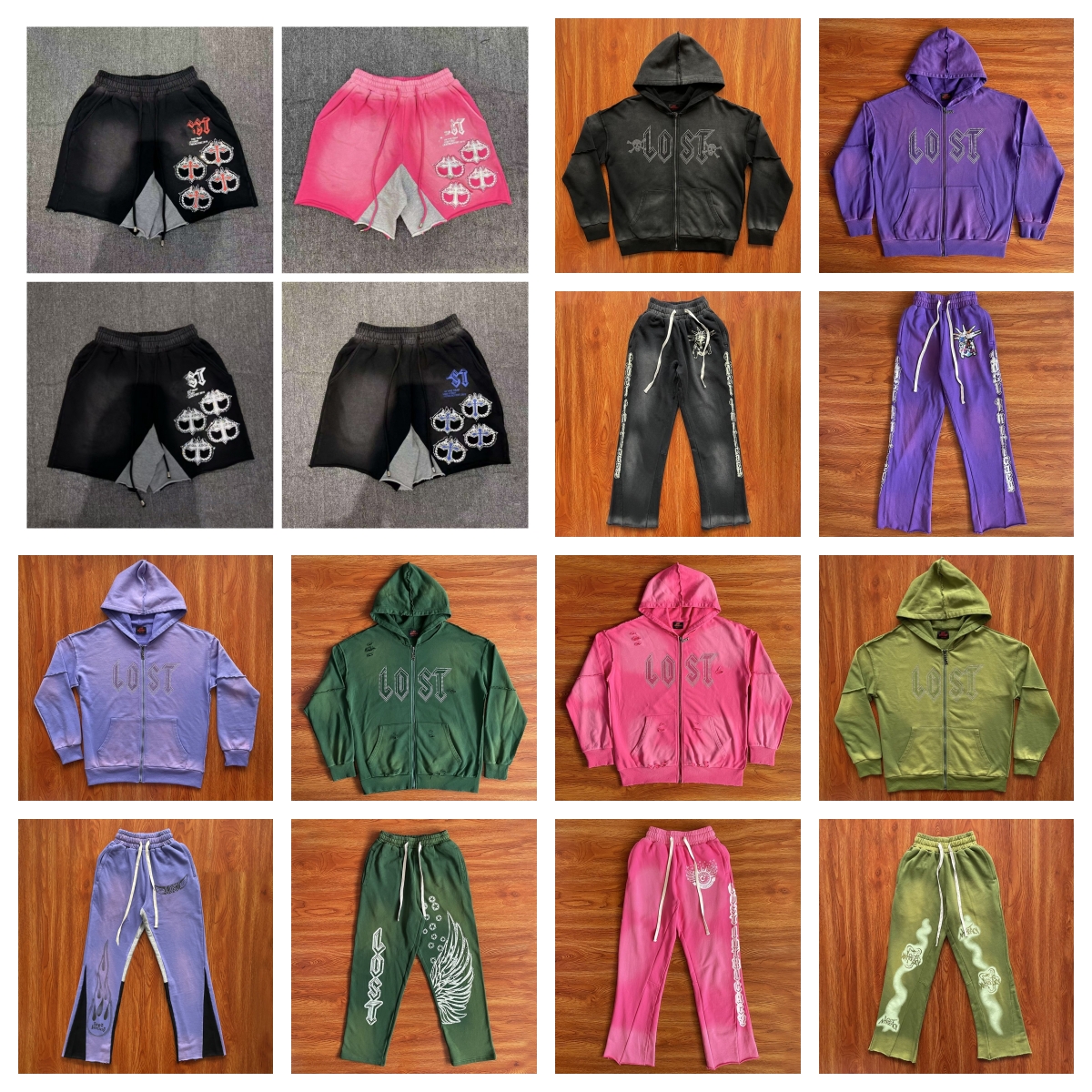 Lost Intricacy hoodies Designer men's hoodie Lavender Zip Up Patchwork Hoodie Men Women Dia Inlaid Skull Oversize Hooded DY