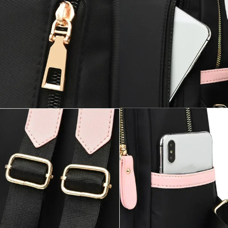 Contrast Color Backpack for Women Large Capacity School Bags for Teenager Waterproof Oxford Travel Rucksack Knapsack Bolsa 250723