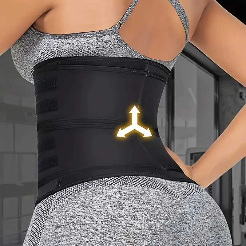 Sports Womens Waist Slimming Belt Sweat Resistant Adjustable Zipper Reinforced Body Shaping and Abdominal Belt W250724