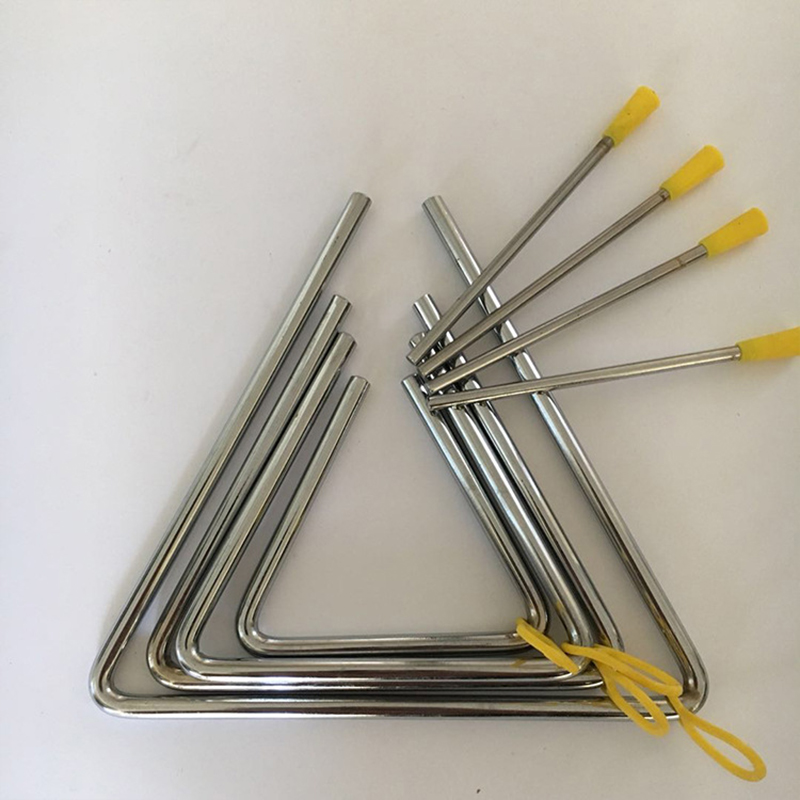 Superior Sound Quality Musical Steel Triangle Percussion Instrument With Striker 4inch 5inch 6inch 7inch
