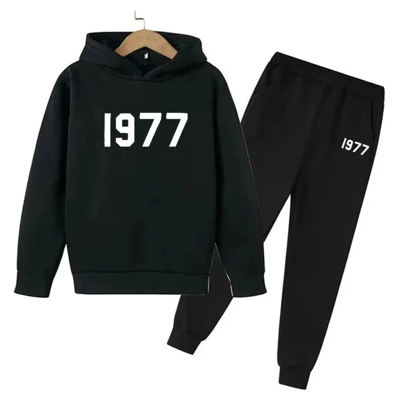 Fashion and casual 1977 mens and womens two-piece sportswear hooded sportswear hooded sweatshirt toppants streetwear 250717