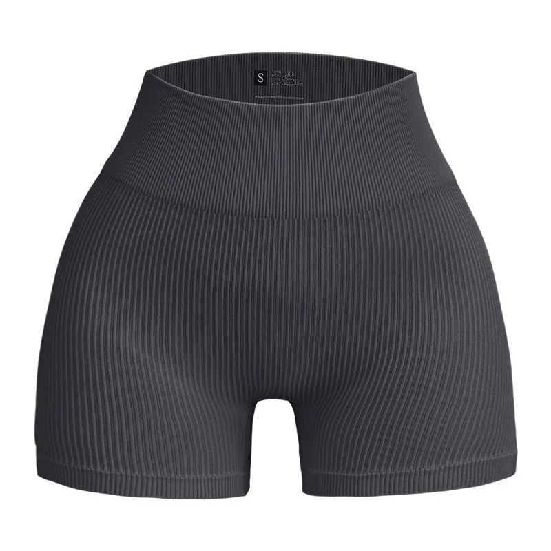 High-waisted Yoga Pant For Women Designed To Lift And Shape Tight-fitting With Solid Color And Ribbed Texture Sports Shorts XJ250724
