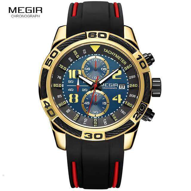 MEGIR Men's Creative Sports Watch - Chronograph, Waterproof, Luminous, Silicone Strap